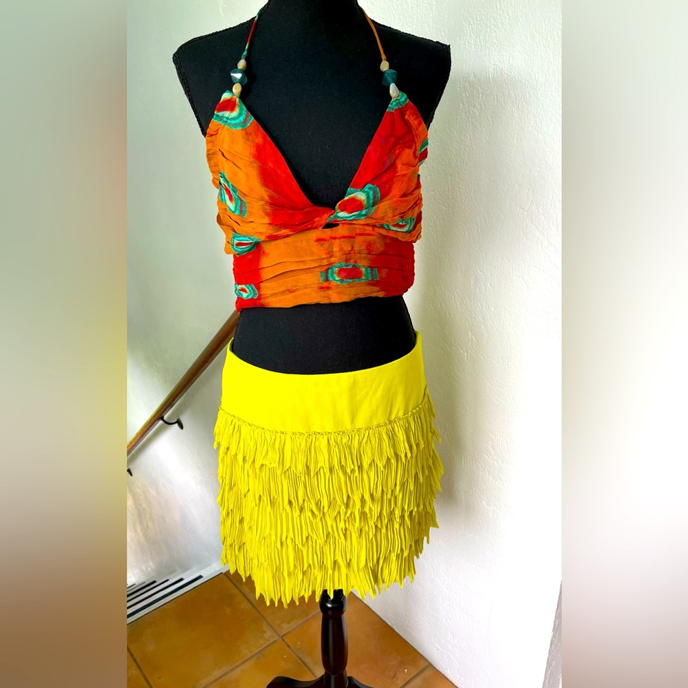 NWT PHILOSOPHY Layered Lined Mini Skirt Mauna Green w/side zipper Sz 10 - Picture 7 of 7